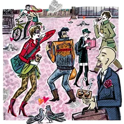 KJÆRLIGHET I GATAN (blekk, kollasj, digitalt)