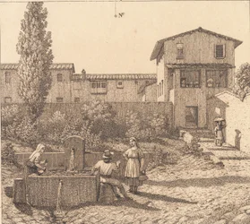Utsikt over en italiensk landsby