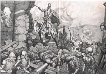 Henry V at the Siege of Harfleur, illustrasjon fra 
