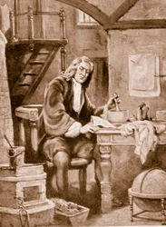 Sir Isaac Newton i det lille rommet sitt