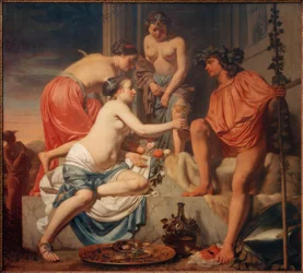 De tronende Bacchus-nymfene serverer Bacchus-vin og fre.