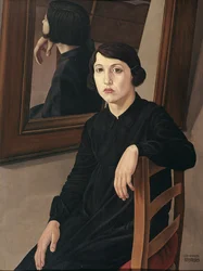 Jente foran et speil, 1932