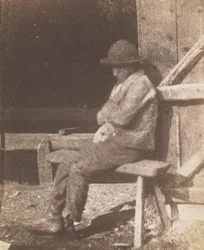 Sittende gutt, 1845-50.