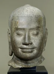 Overhode for kong Jayavarman VII (r.1181-c.1220) (bronse)