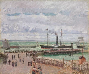Inngang til havnen i Le Havre og West Breakwaters, lysende grått vær; Inngang til havnen i Le Havre og den vestlige moloen, lyst grått vær, 1903
