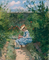 Jeanne i hagen, Pontoise, ca. 1872