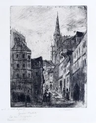 Rue Malpalue i Rouen, ca. 1885