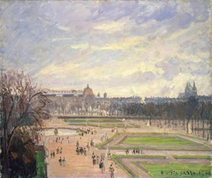 Tuileriehagen. Maleri av Camille Pissaro (1830-1903), olje på lerret