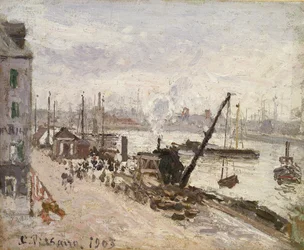 Kai ved Le Havre, 1903 (olje på batiste)