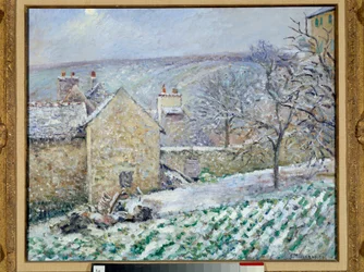 Snøeffekt ved Eremitasjen. Maleri av Camille Pissarro (1830-1903)