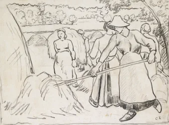 Komposisjonsstudie av hogstmaskiner i et landskap, c1893