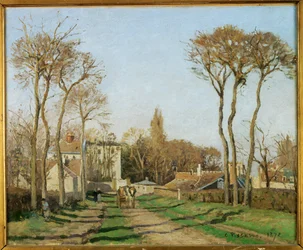 Inngang til landsbyen Voisins, Yvelines (olje på lerret)