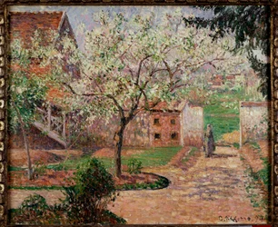 Hage i Eragny Maleri av Camille Pissarro (1830-1903) Privatsamling fra 1800-tallet