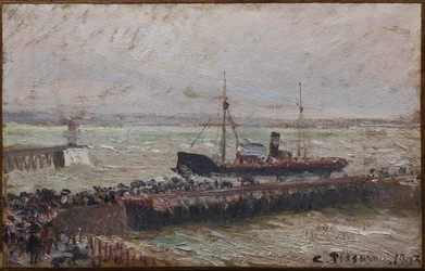 Skip på vei inn i havnen ved Le Havre