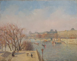 Louvre, morgen, sollys