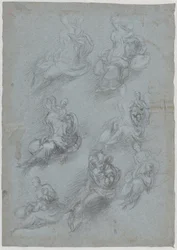 Studier for jomfruen og barnet (recto)