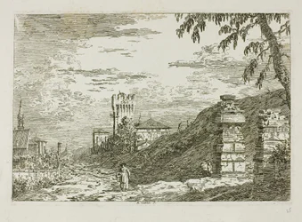 Landscape with Tower and Two Ruined Pillars, from Vedute   1283820   no       norwegian Successfully Translated  Original: Queencup Clintonia uniflora, 1924. Translat: Queencup Clintonia uniflora, 1924. 1139440 no norwegian Successfully Translated Original