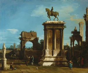 Colleoni-monumentet i en lunefull setting