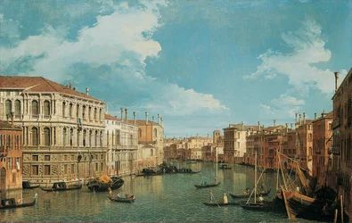 Canal Grande, Venezia, ser nordvest, med Palazzo Pesaro, Palazzo Foscarini og toppen av S. Stae til venstre og Palazzo Vendramin-Calergi og S. Marcuola til høyre