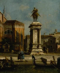 Utsikt over ridestatuen av Bartolomeo Colleoni