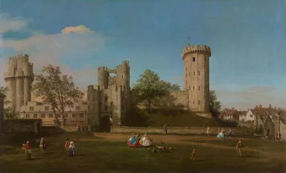 Warwick Castle, East Front fra Outer Court, 1752.