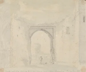Brick Archway ved siden av den store porten til St. Augustine's Monastery, Canterbury