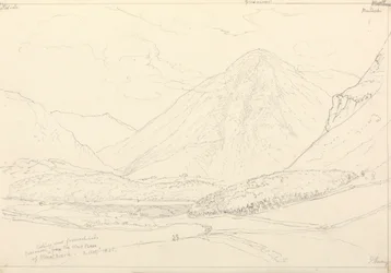 Grasmoor fra den vestlige foten av Mellbreak, 2. august 1835