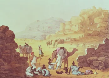 En slavekaravane, tallerken fra «En fortelling om reiser i Nord-Afrika»