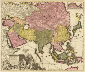 Kart over Asia fra 1695 av Carolus Allard