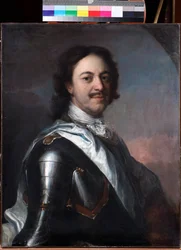 Pierre le grand - Portrett av keiser Peter I den store (1672-1725) av Carel (Charles) de Moor (1656-1738), - Olje på lerret, 77x62 - Privat samling