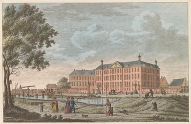 Lutherse Diaconiehuis te Amsterdam, ca. 1790 Luthersche Diaconie en Bestedelingenhuis te Amsterdam / Hospice for lutherske foreldreløse barn og pensjonat for denne religionens alderdom (tittel på objekt)