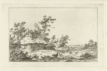 Mann med rake ved en låve Landskap (A-F) (serietittel)