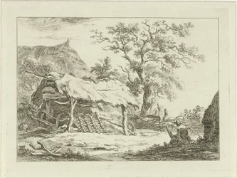 Sittende figur ved en låve Landscapes (1-6) (serietittel)