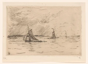 Tre seilbåter på Meuse