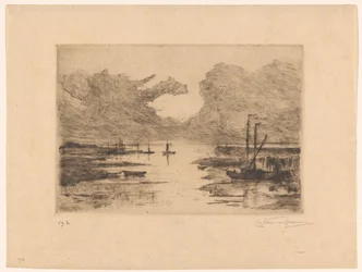 Bergen Havn op Zoom ved lavvann Bergen op Zoom (original tittel) Sketching in Holland (original serietittel)