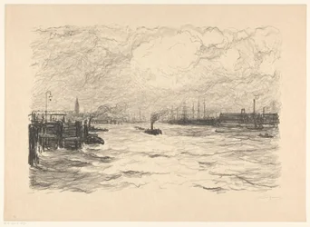 Taubåt i havnen i Hamburg