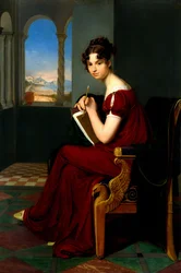 Ung dame med tegneredskaper, 1816