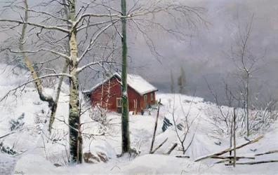 En småbruk (olje på lerret)