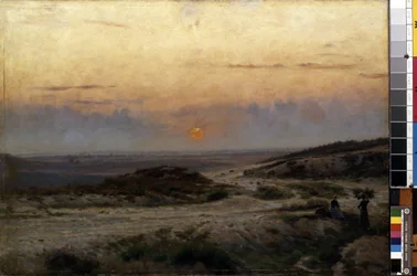 Solnedgang. Maleri av Carl Emil Lund (1855-1928). Olje på lerret. Størrelse: 70x99,5cm. Mikalojus Konstantinas Ciurlionis kunstmuseum, Kaunas, Litauen