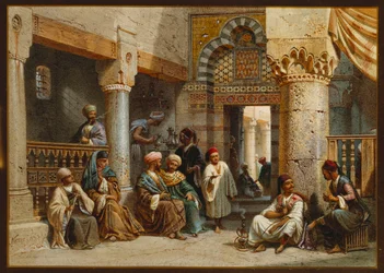 Arabiske skikkelser i et kaffehus, 1870