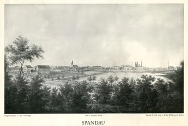 Utsikt over byen Spandau rundt 1860