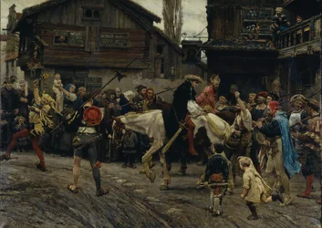 Peder Sunnanväders og mester Knuts vanærende inntog i Stockholm i 1526, 1879