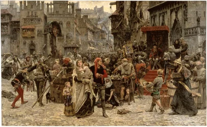 Svensk: Valdemar Atterdag brannskatt Visby 1361 Valdemar Atterdag Holding Visby til løsepenger, 1361