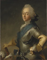 Frederic V de Danemark - Portrett av kong Frederick V av Danmark (1723-1766), av Pilo, Carl Gustaf (1711-1793). Olje på lerret. Mål: 84,5x67 cm. Nationalmuseum Stockholm