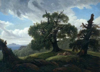 Eiketrær ved sjøen. 1835