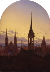 Tysk: Frühläuten (gammeltysk by i morgenlyset) Morgenskall (gammeltysk by i morgenlyset)