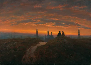 Utsikt over Dresden ved solnedgang