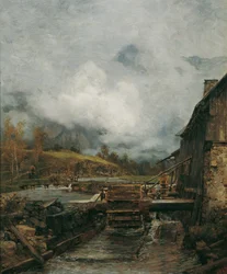 Vannmølle i Goisern (etter Emil Jakob Schindler)