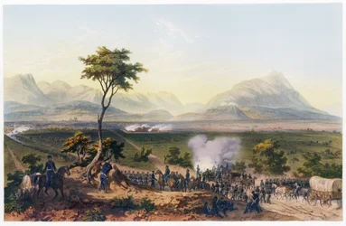 Capture of Monterey, fra The War Between the United States and Mexico, pub. 1851 (fargelitografi)
