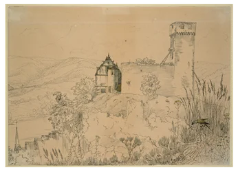 Hirschhorn slott ved Neckar (med falken)